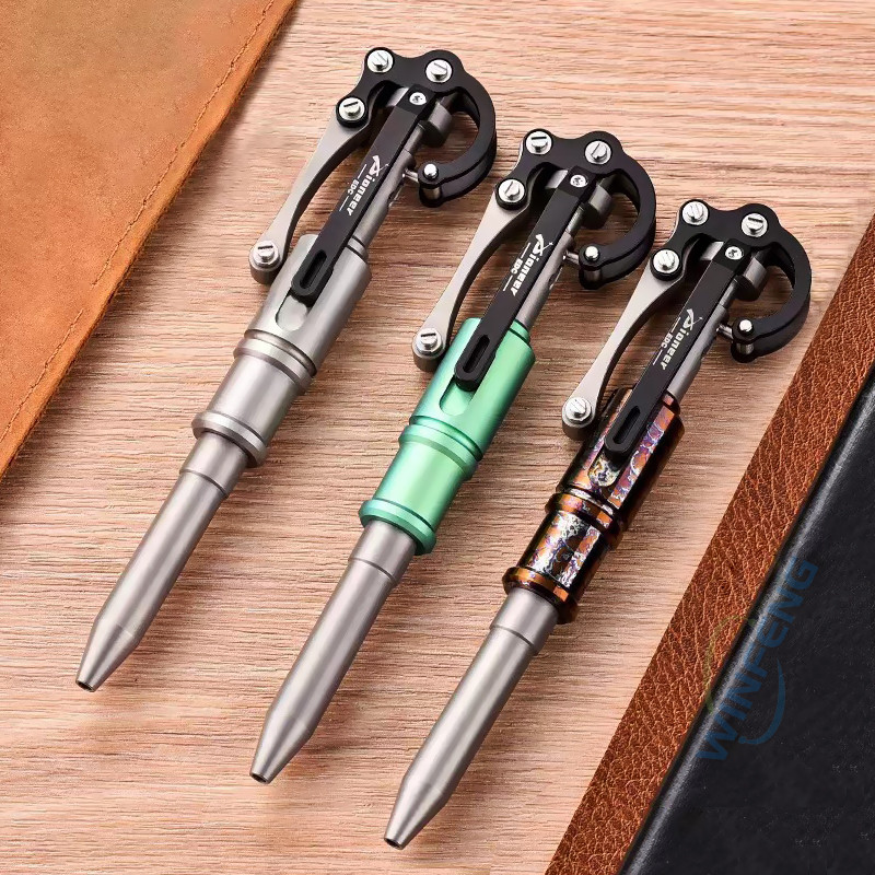 

Creative Titanium Alloy Ballpoint Pen Multifunctional Metal Tactical Pen Personal Security Self Defense Supplies
