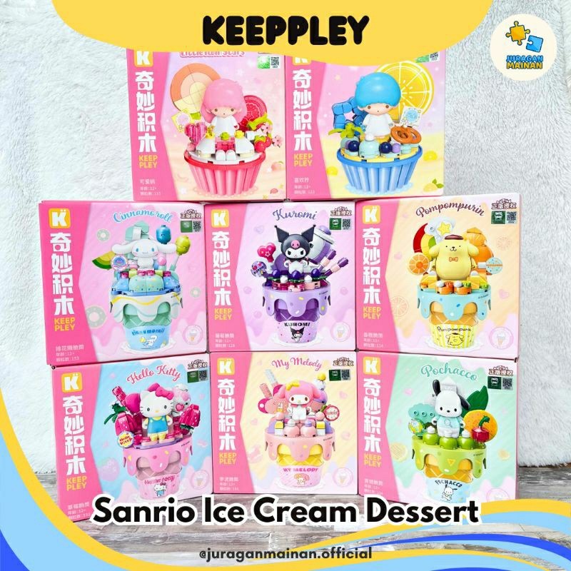 NEW OFFER KEEPPLEY TOYS BRICK SANRIO ICE CREAM - Sanrio Ice Cream Cone Cute Juragan Mainan Brick Blo