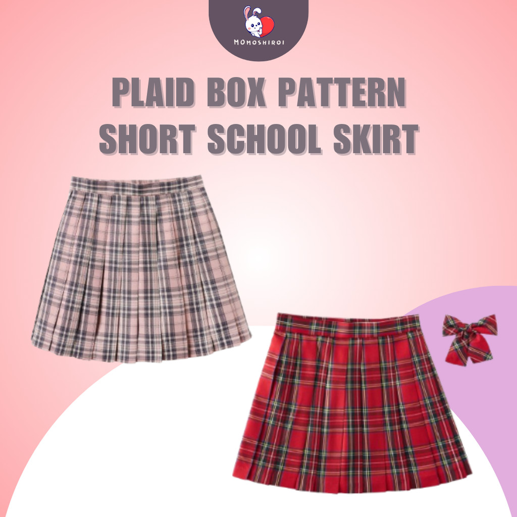 (MGL) - 9B - Rok kotak-kotak rok pendek wanita Pleated Tartan Skater Mini Plisir JK Jepang Ortodoks 