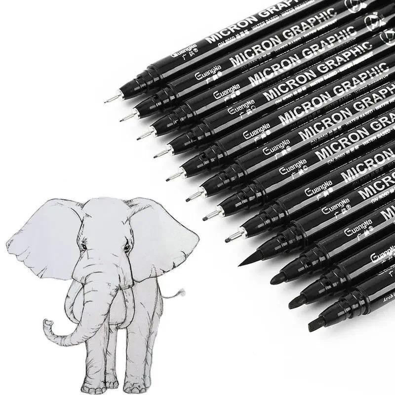 

Art Markers Waterproof Brush Pen Pigment Liner Manga 0.05-0.8 Brush Needle pen,hook line pen,Black Fine Tip Sketching Stationery
