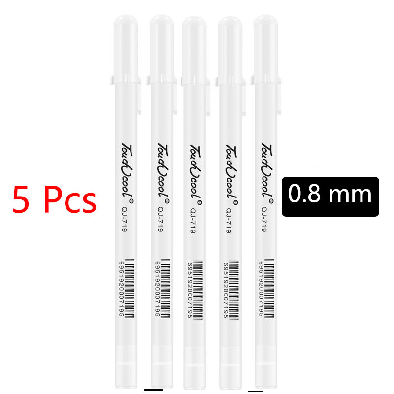 

1/3/5 Pcs White Marker Pens 2.0mm Oily Waterproof White Gel Pen DIY Graffiti Sketching Markers Stationery Wrting School Supplies