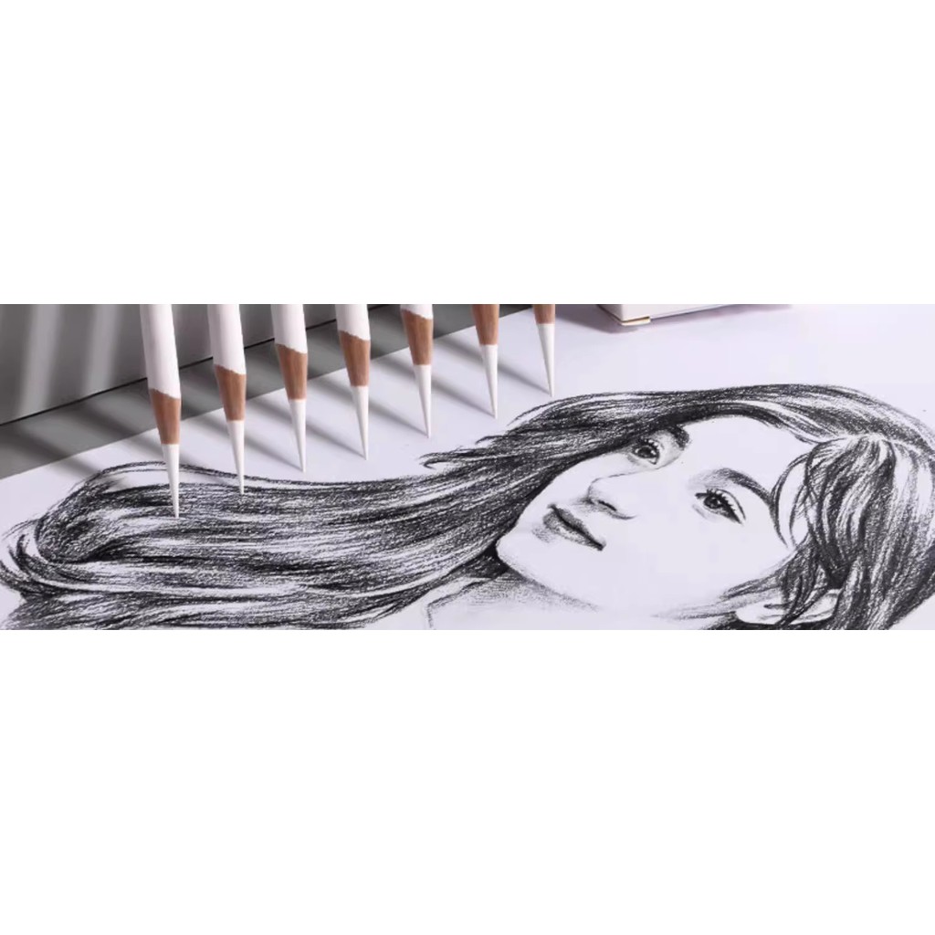 

4mm Artist Black White Charcoal Pencil for Sketch Carbon Pen Drawing Sketching Shading Art Tools Office School Supplies Pencils