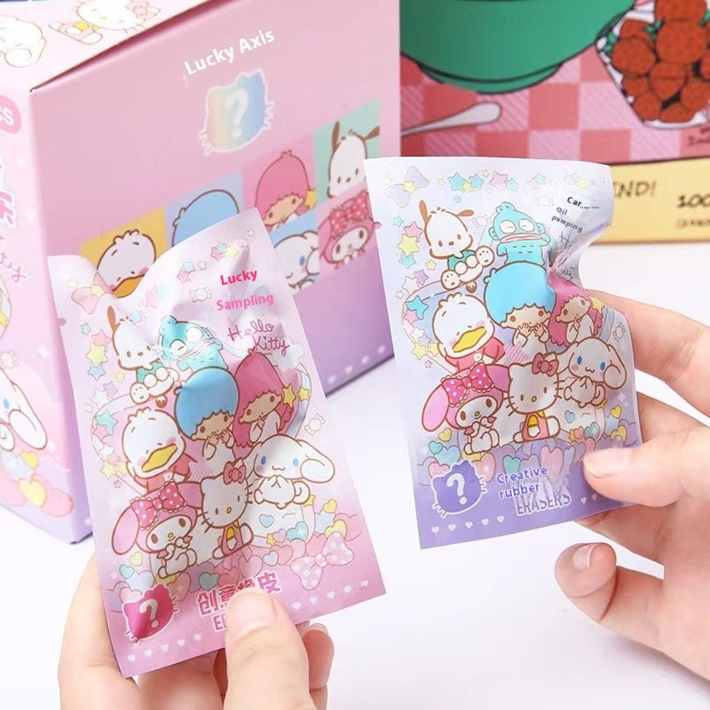 

New Cartoon My Melody Cute 3d Stereo Eraser Surprise Blind Bag Cute Student Stationery Eraser Blind Box Sobbed And Wiped Clean