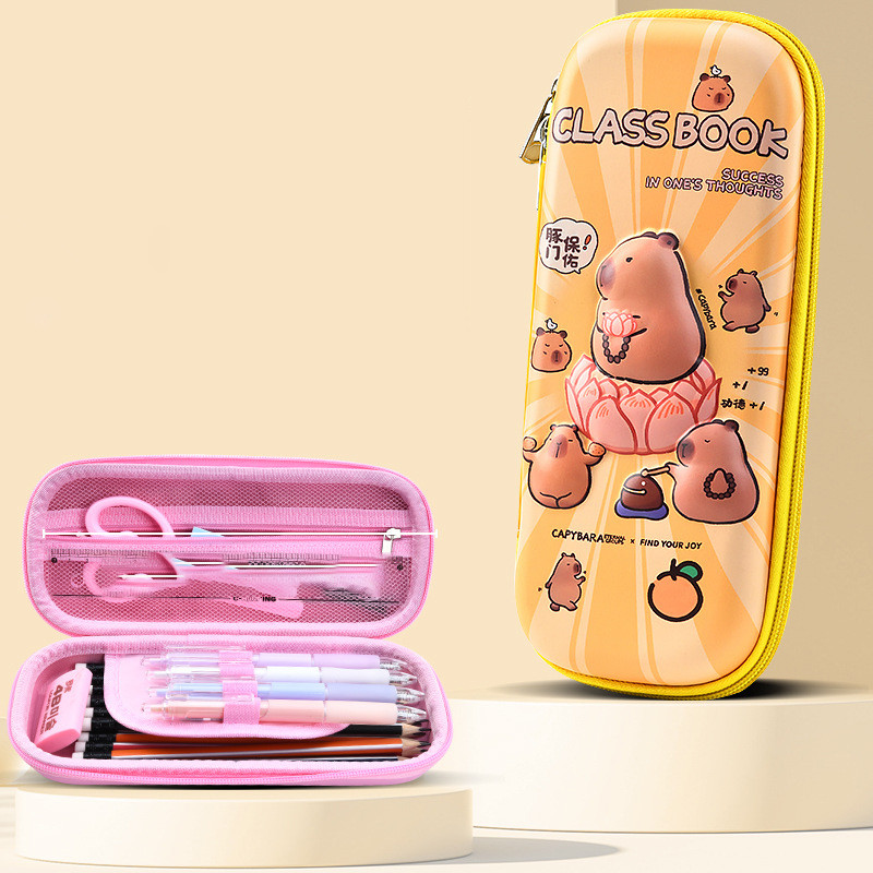 

3D Capybara Pencil Case Drop Resistant Waterproof Student School Supplies Large Capacity Multifunctiona Pen Pouch Stationery
