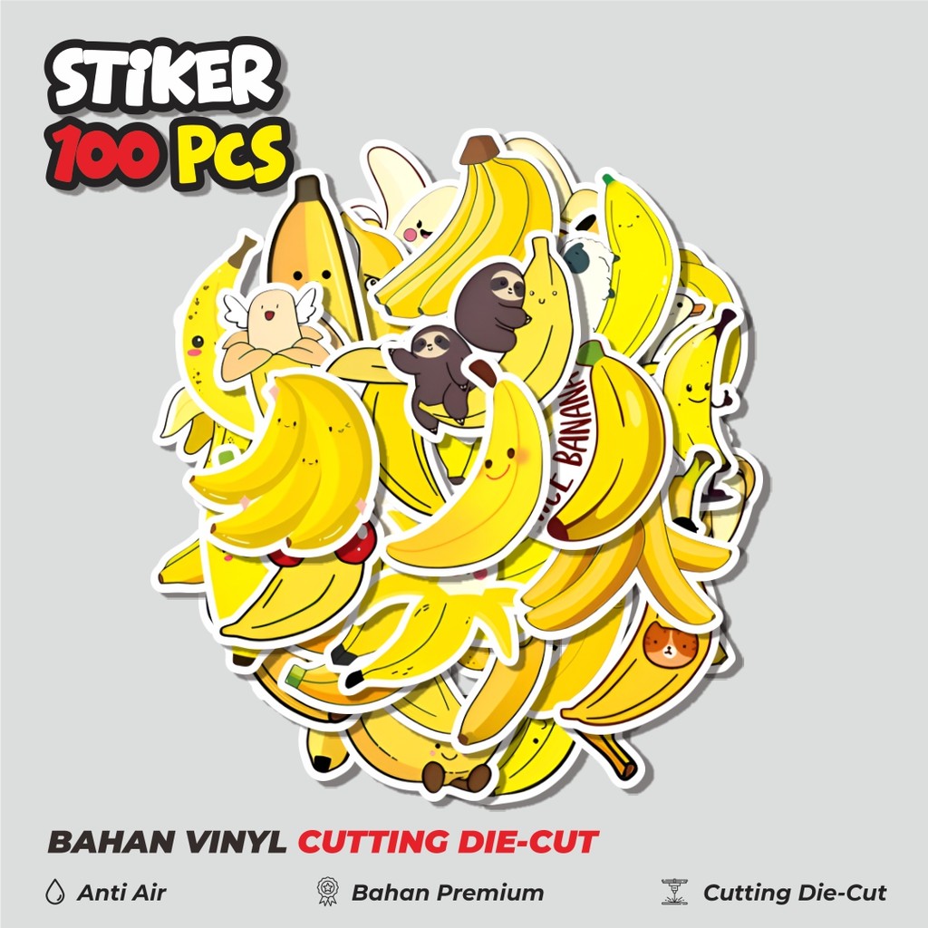 

Terbaru! 50 pcs Stiker Banana [Pisang] Dekorasi Lucu Kreatif untuk Notebook, Skateboard, HP