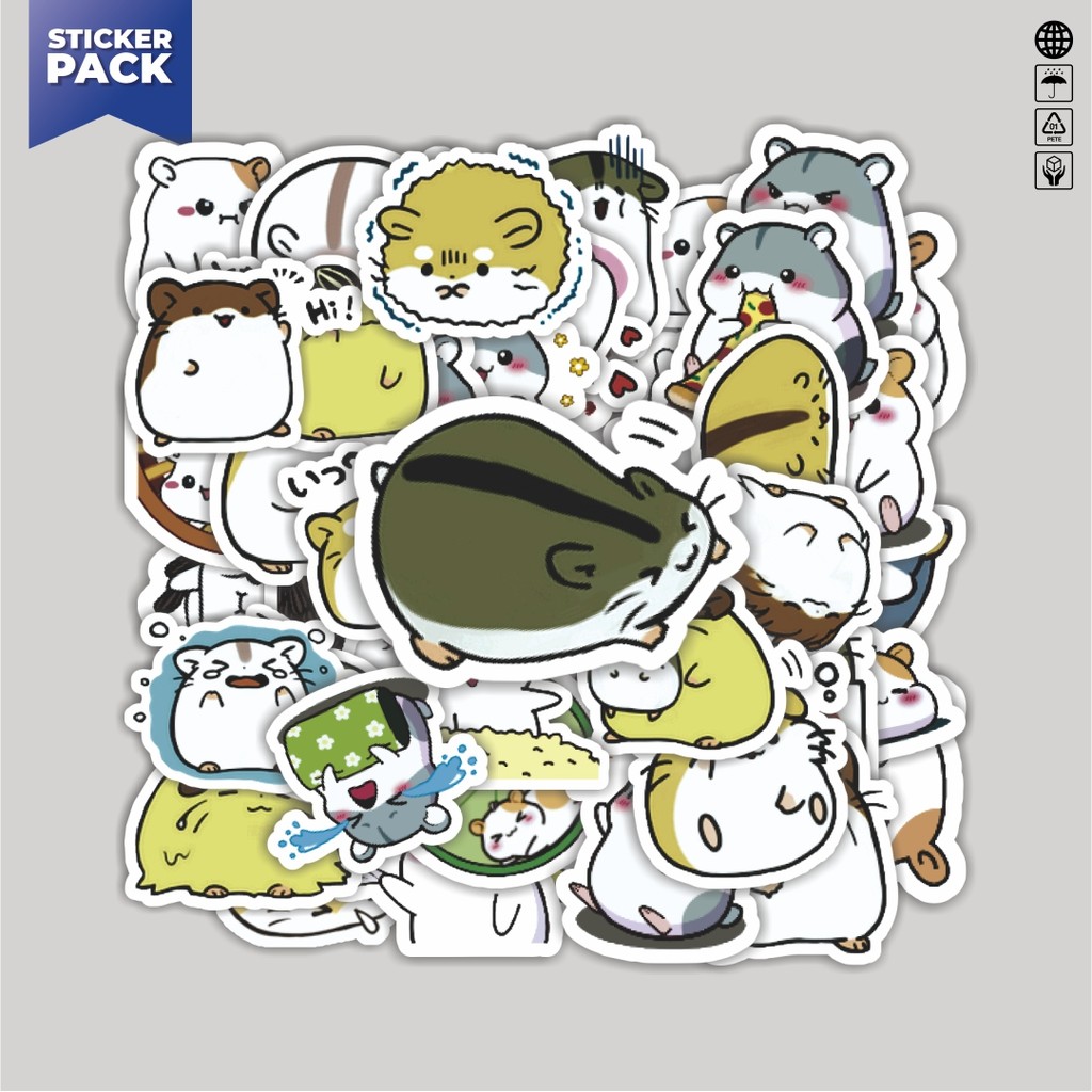 

[100PCS]Stiker Pack Stiker Hewan Hamster v3 Aesthetic Vinyl Anti Air Dekorasi Sticker Laptop Buku Journal Koper Helm Casing HP Gitar Helm Skateboard