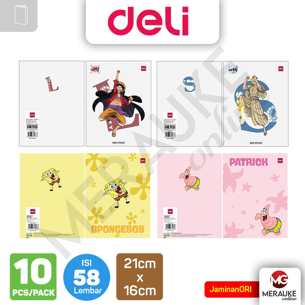 

Buku Tulis DELI 58 Lembar Karakter (1 Pack isi 10 Buku)