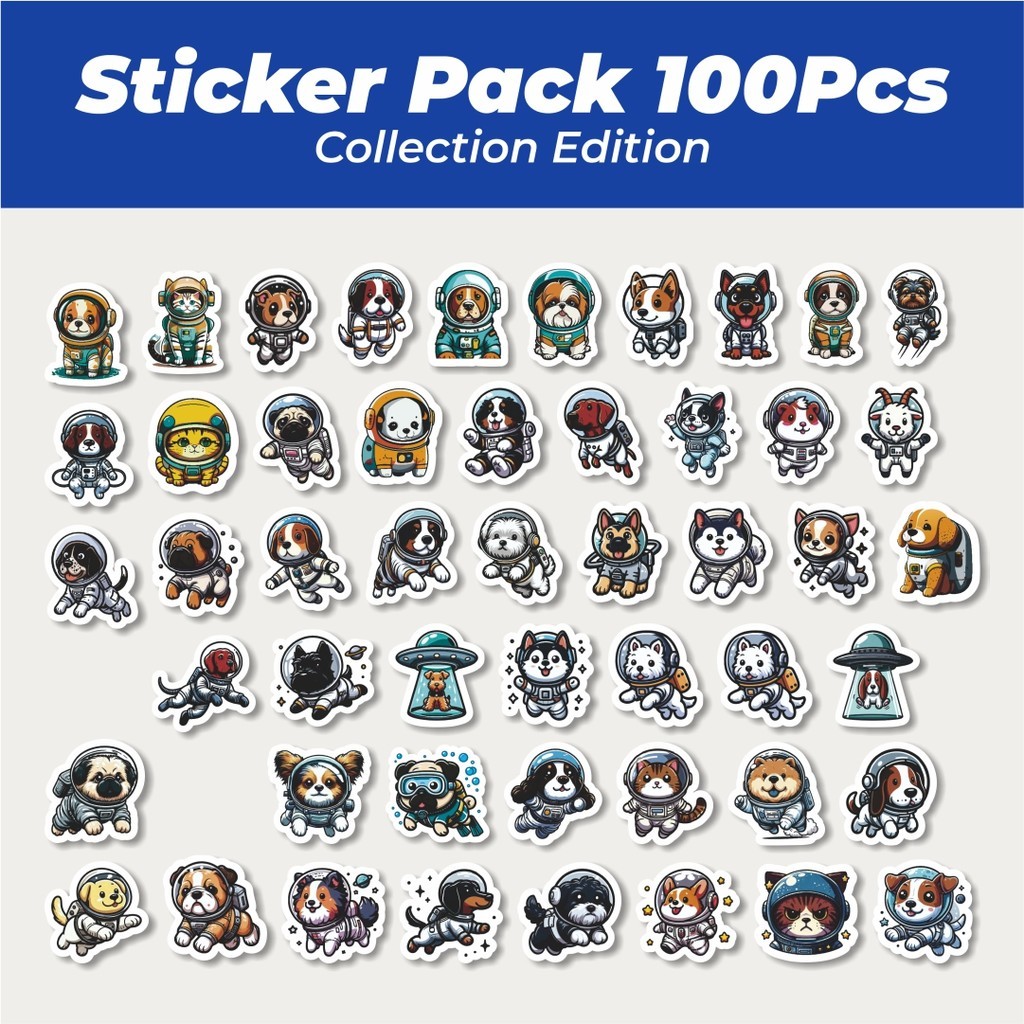 

Hot Stiker Astronot Doggy V5 Lucu Anti Air Stikers Berperekat Waterproof Sticker Decal Buat Motor Helm Buku Journal Koper Casing HP Laptop Botol Minum