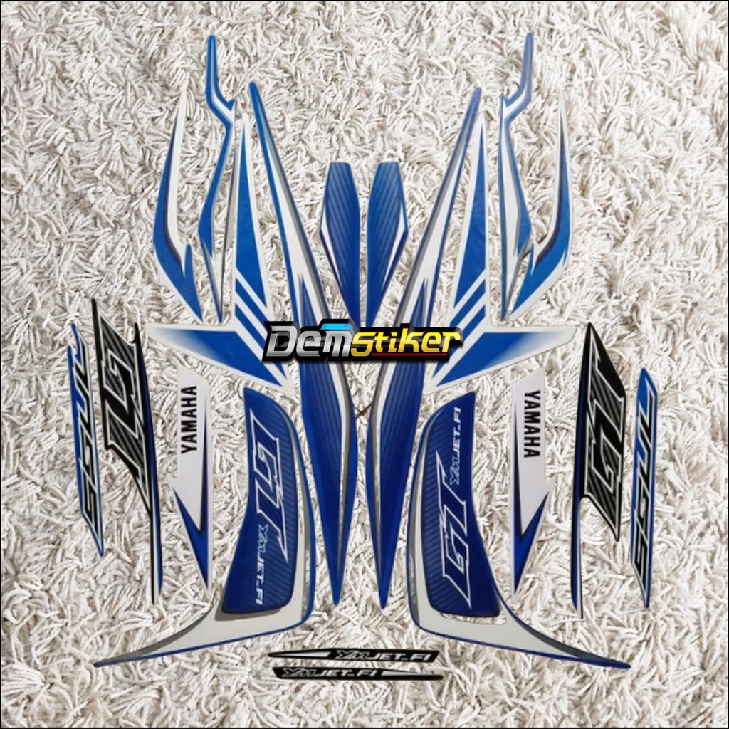 Stiker Striping Mio Soul GT 2013 Biru Putih List Stiker Standar Mio Soul GT 2013 Terbaik