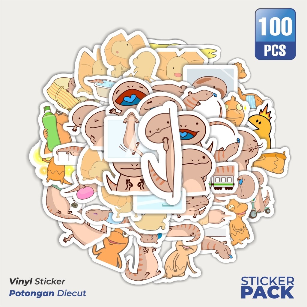 

Stiker Vinyl Hewan Cicak Waterproof Aesthetic- Untuk Laptop, Motor, dan Helm - Paper Stationery Pack