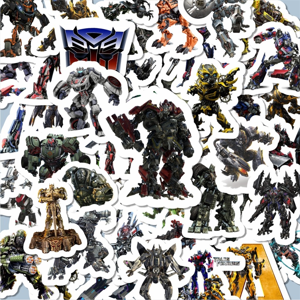 

100PCS Lucu Stiker Kartun Transformer Stiker Aesthetic Stiker Anti Air Stikers Berperekat Waterproof sticker decal buat Motor Helm Buku Journal Koper Casing HP Laptop Botol Minum Hadiah anak