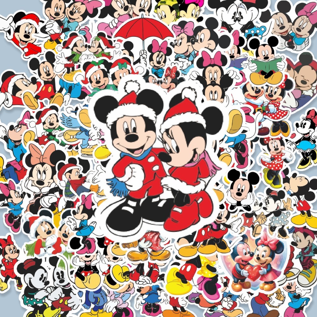

100PCS Lucu Stiker Kartun Mickey Mouse dan Minnie Mouse Stiker Aesthetic Stiker Anti Air Stikers Berperekat Waterproof sticker decal buat Motor Helm Buku Journal Koper Casing HP Laptop Botol Minum Hadiah anak