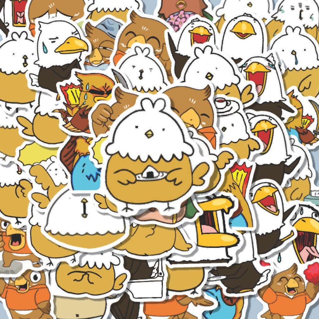 

100PCS Lucu Stiker Hewan Burung Elang Stiker Aesthetic Stiker Anti Air Stikers Berperekat Waterproof sticker decal buat Motor Helm Buku Journal Koper Casing HP Laptop Botol Minum Hadiah anak