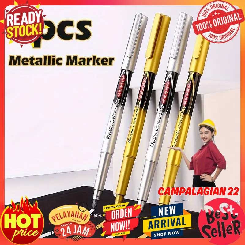 

Tyno Spidol Permanen Marker Metallic Chrome Gold Silver 1.5mm 4 PCS - GN550