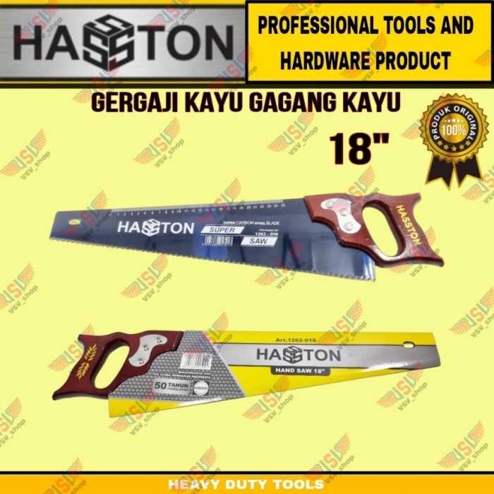 HASSTON Gergaji kayu 18" / hacksaw 18" / Gergaji gagang kayu HASSTON