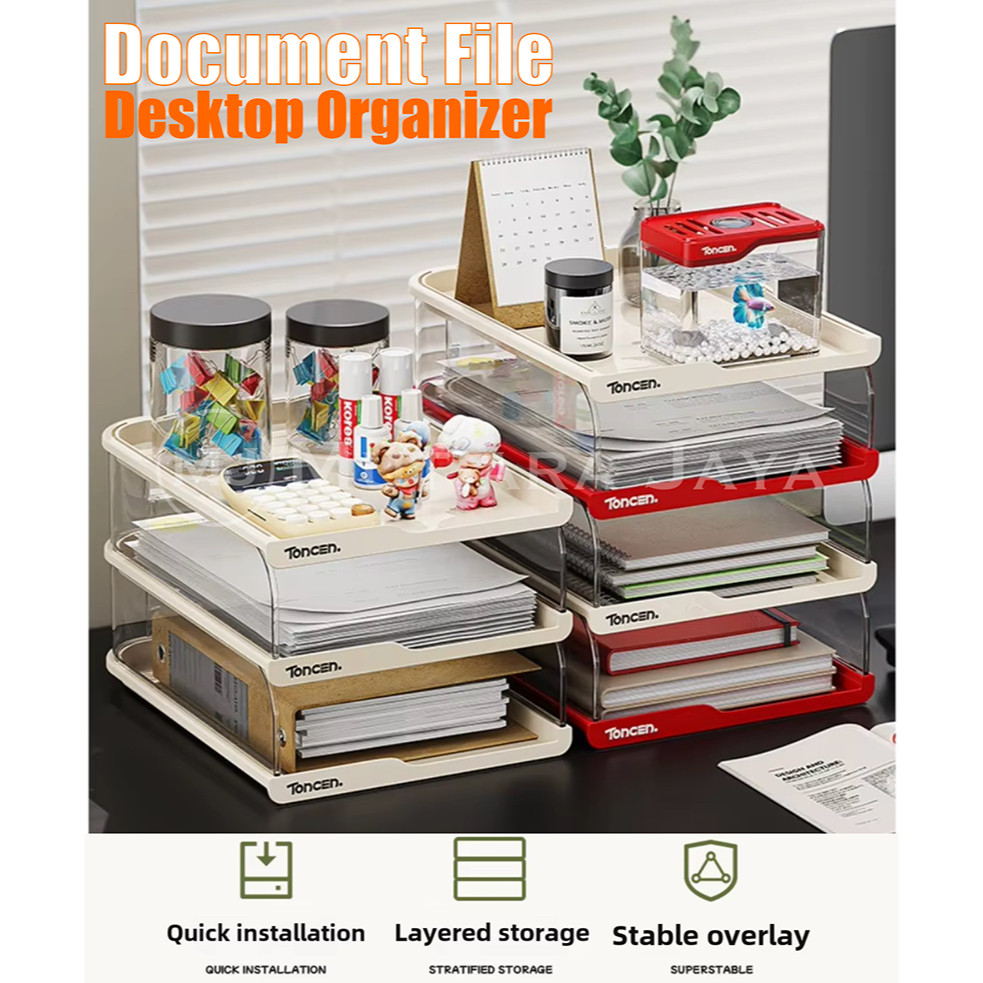 

TONCEN Rak Kotak Dokumen File Kertas Organizer Meja Susun Paper Storage Premium
