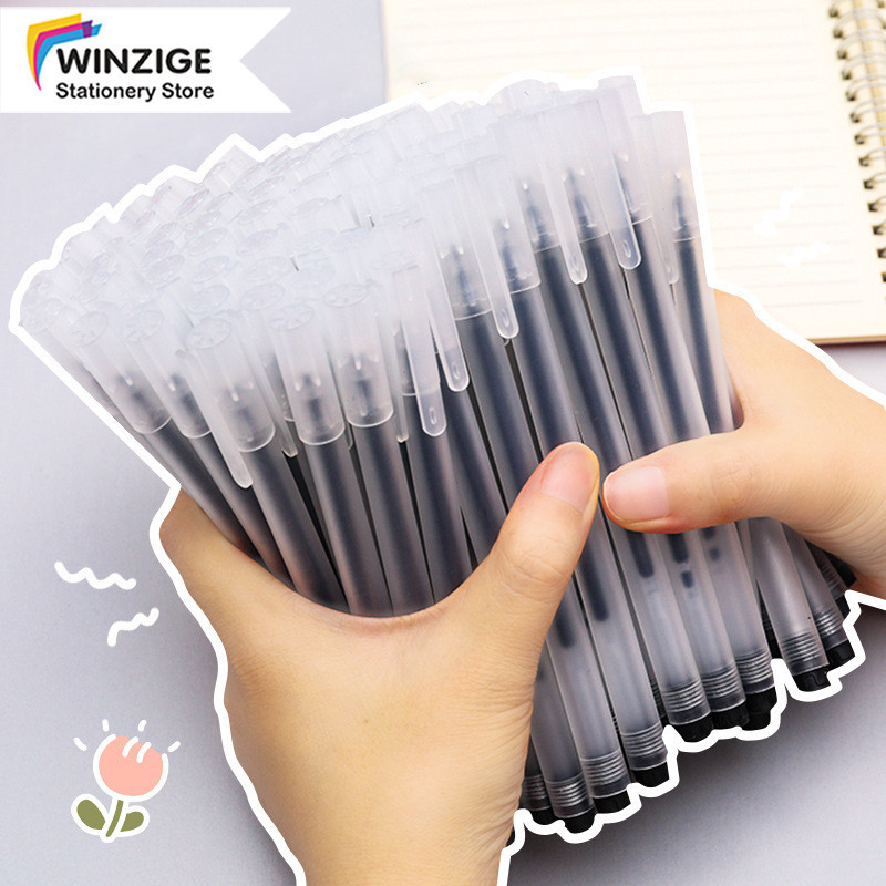 

KlikIniAja Winzige 50pcs Pulpen gel hitam 0.5mm pulpen 1 pack gel pen pena standar pulpen murah alat tulis stationery perintilan sekolah lucu