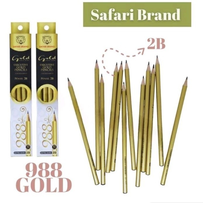 

KlikIniAja 12 PCS PENSIL 2B PREMIUM GOLD AND PLATINUM - PREMIUM PENCIL