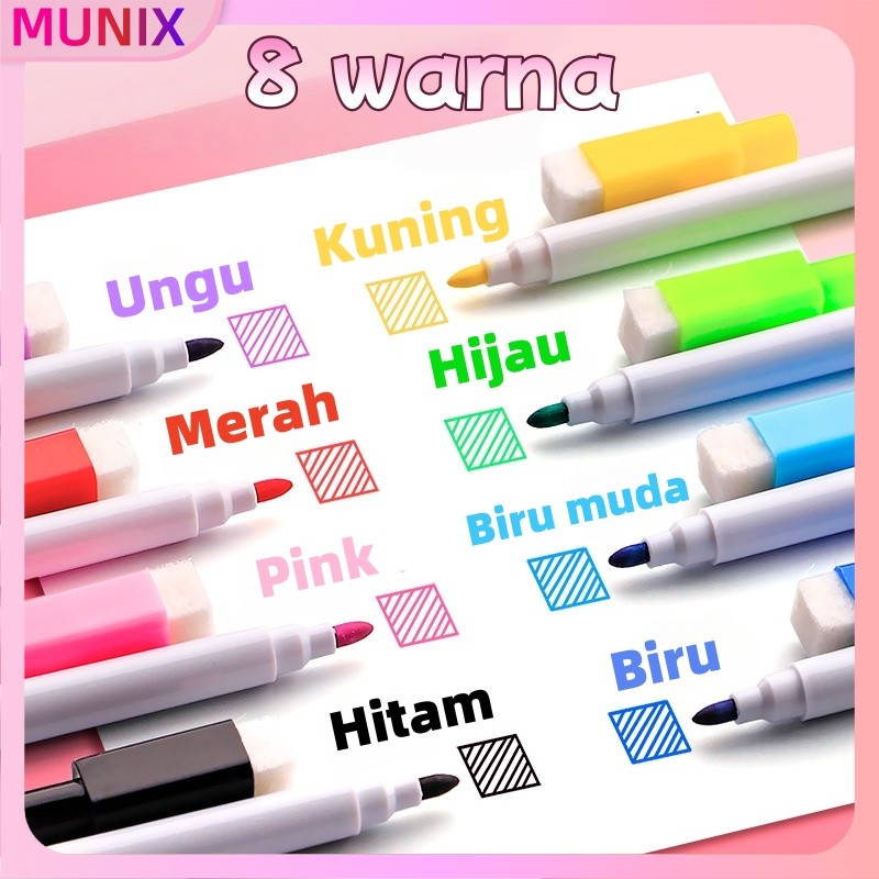 

Spidol Anak 8 Warna-Wipeclean 8pcs,Untuk Whiteboard+Ditulis&Dihapus-COD Ready