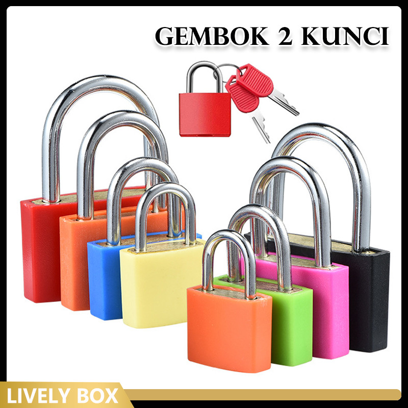 Kunci Gembok Koper Mini Warna Warni 23mm/ Gembok Tas / Gembok Bagasi Mini Warna Warni / Gembok Tas K