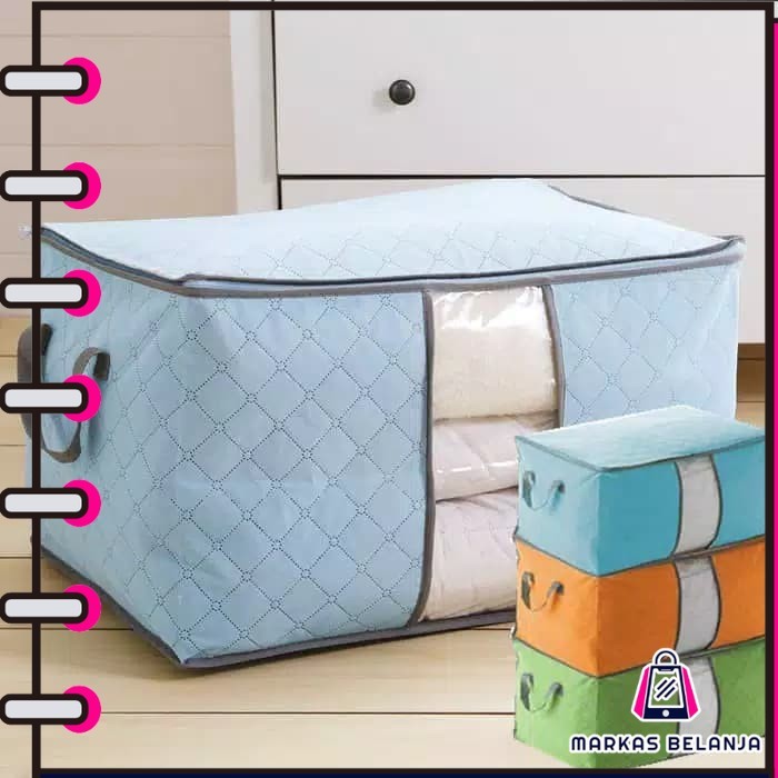 HL0037 Bamboo Storage Box Tempat Penyimpanan Baju Organizer Model Tidur Y1031