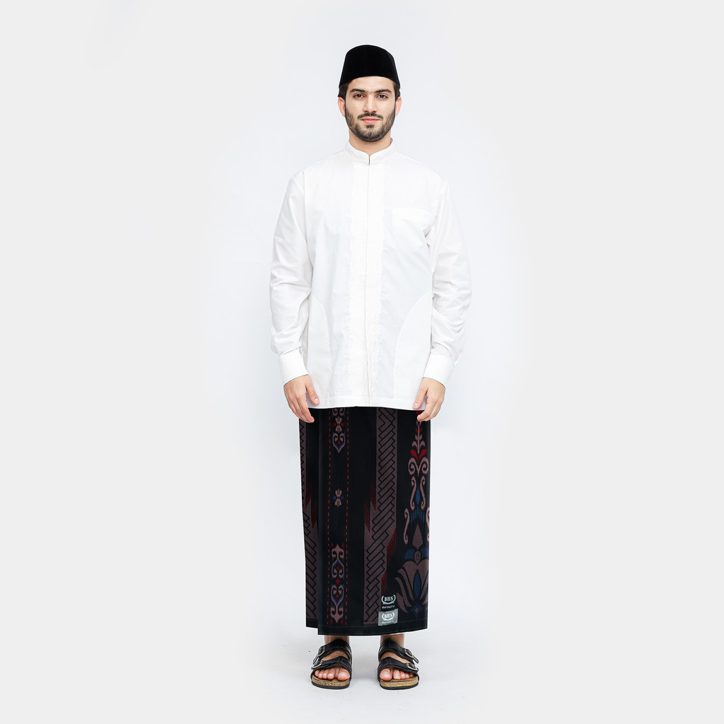 Sarung BHS Infinity Silver Motif V32 PKA Hitam Merah