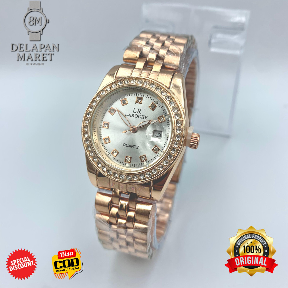 DELMART Jam Tangan Wanita LAROCHE LR30861 Rose Gold Tanggal Aktif Jam Fashion Elegan Import Quartz B