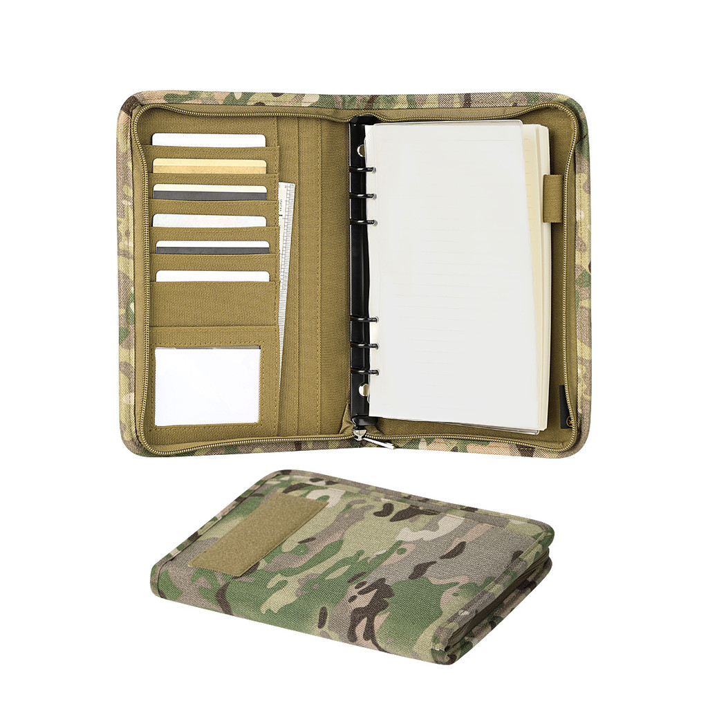 

Kosibate Outdoor Padfolio Ring Binder with 80 Sheets of Loose-Leaf Paper Memorandum A5 Weatherproof Tactical Notebook