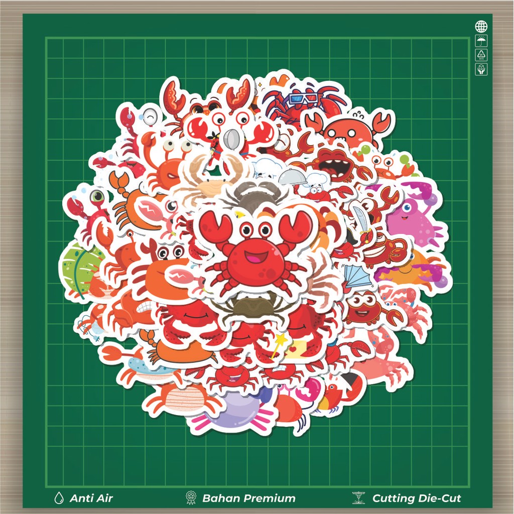 

HOT 50 PCS STIKER Stiker Hewan Kepiting Stiker Fashion Cars Decal Dingin Kartu Album Custom Vinyl Anti Air- Sticker Aesthetic Buku Journal Koper Casing HP Tablet Laptop Helm Motor Botol Minum