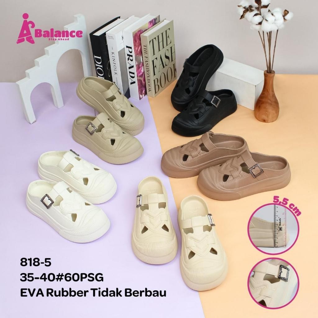 Sandal Sepatu Slip On Slipper Wanita Sepatu Karet Balance 818-5