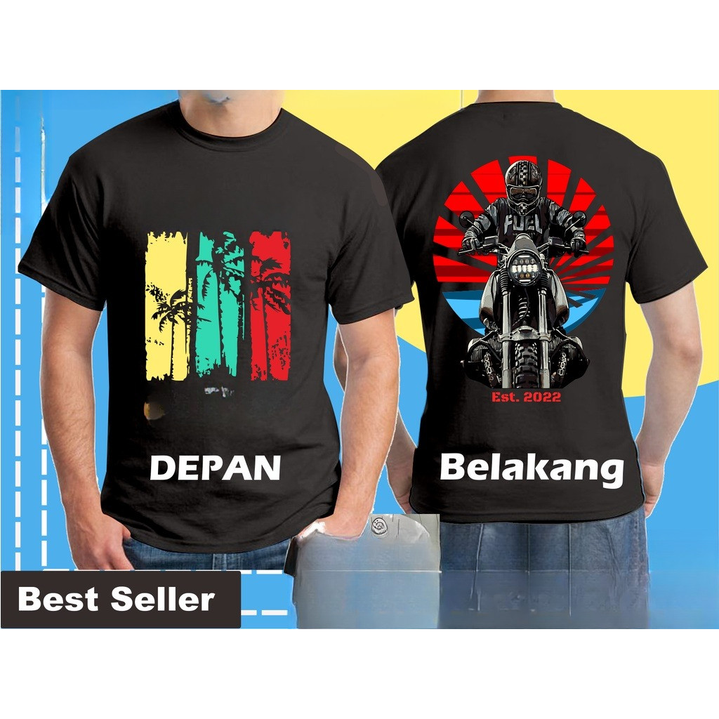 KOAS SABLON UNISEX SABLON DEPAN BELAKNG / BAJU KAOS SABLON CUSTOM SATUAN FOTO GAMBAR NAMA TULISAN KA
