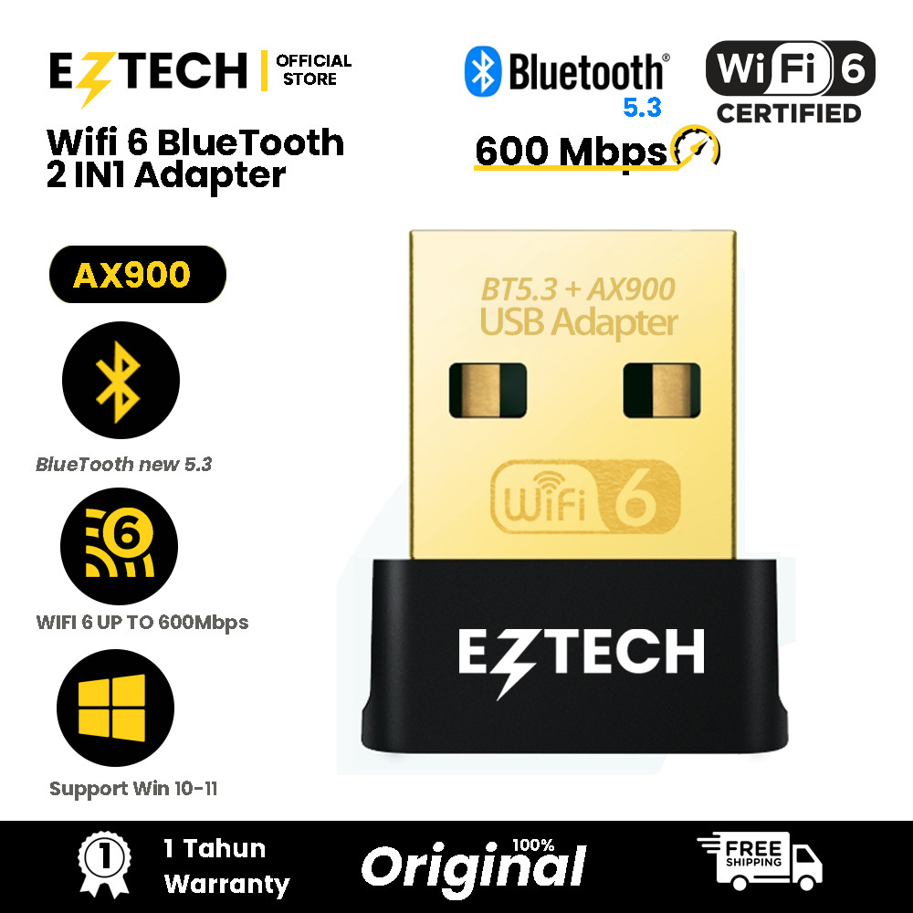 AX900 Nano Wi-Fi 6 600 Mbps 2.4/5GHz Dual Band + Bluetooth 5.3 2in1 USB Wifi Adapter/Dongle/Receiver