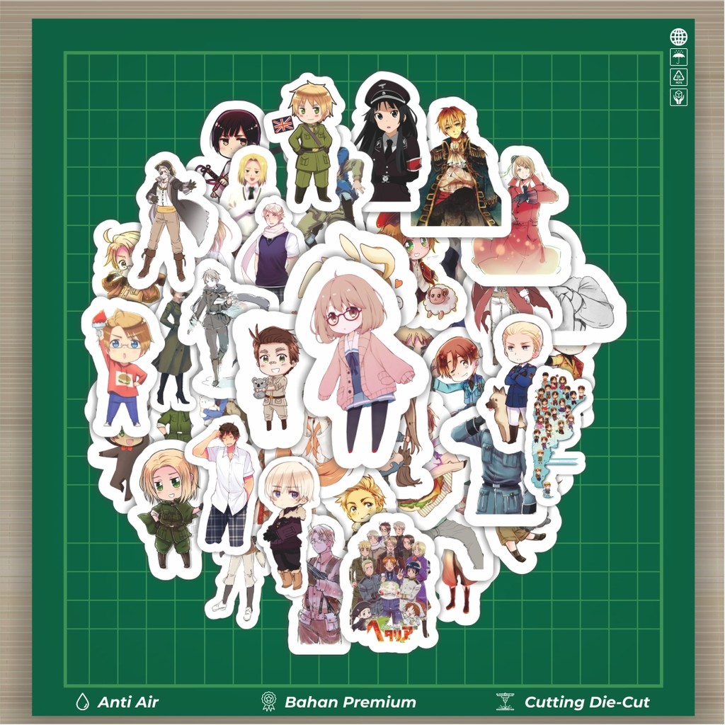 

HOT 50 PCS STIKER Stiker Anime Hetalia: Axis Powers Stiker Fashion Cars Decal Dingin Kartu Album Custom Vinyl Anti Air- Sticker Aesthetic Buku Journal Koper Casing HP Tablet Laptop Helm Motor Botol Minum