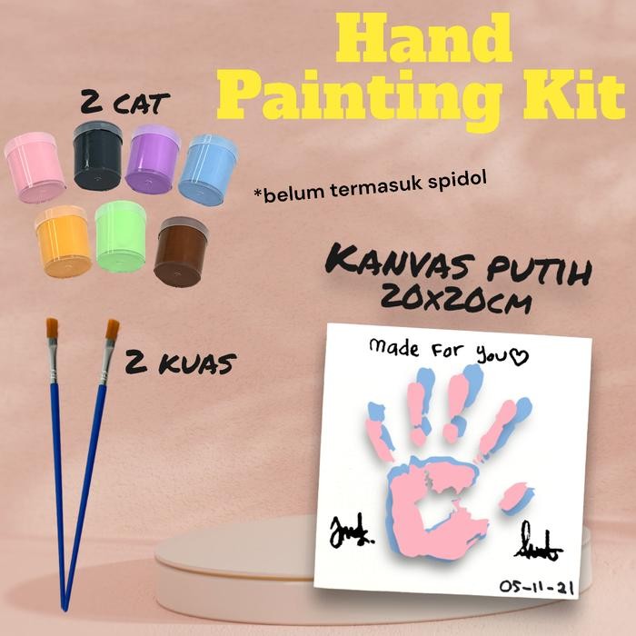 

Hand Painting Kit Canvas 20x20cm By Gudang Lukis DIY | Kanvas Lukis Tangan Couple - 1 Kanvas Putih 20x20cm, Pink+Biru Pastel BEST