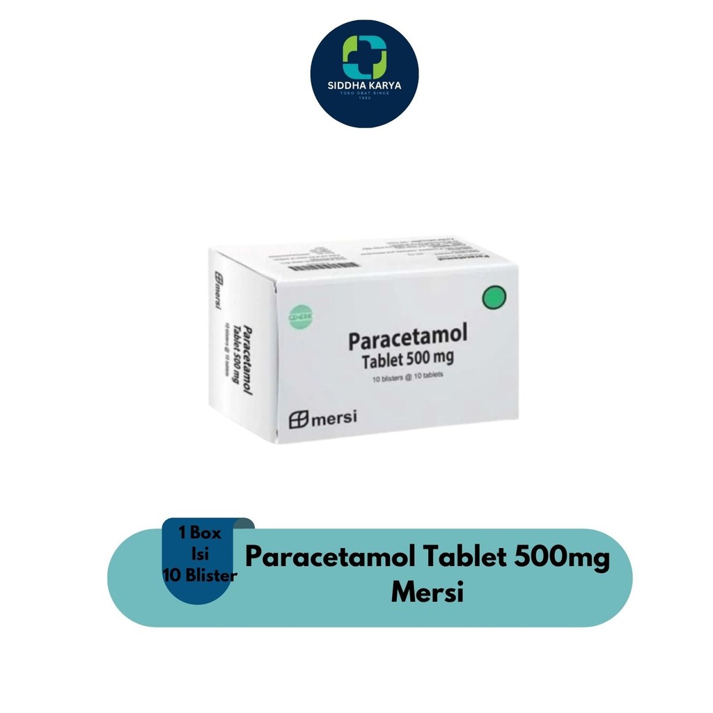 Paracetamol Tablet 500mg Mersi 1 Box Isi 10 Blister