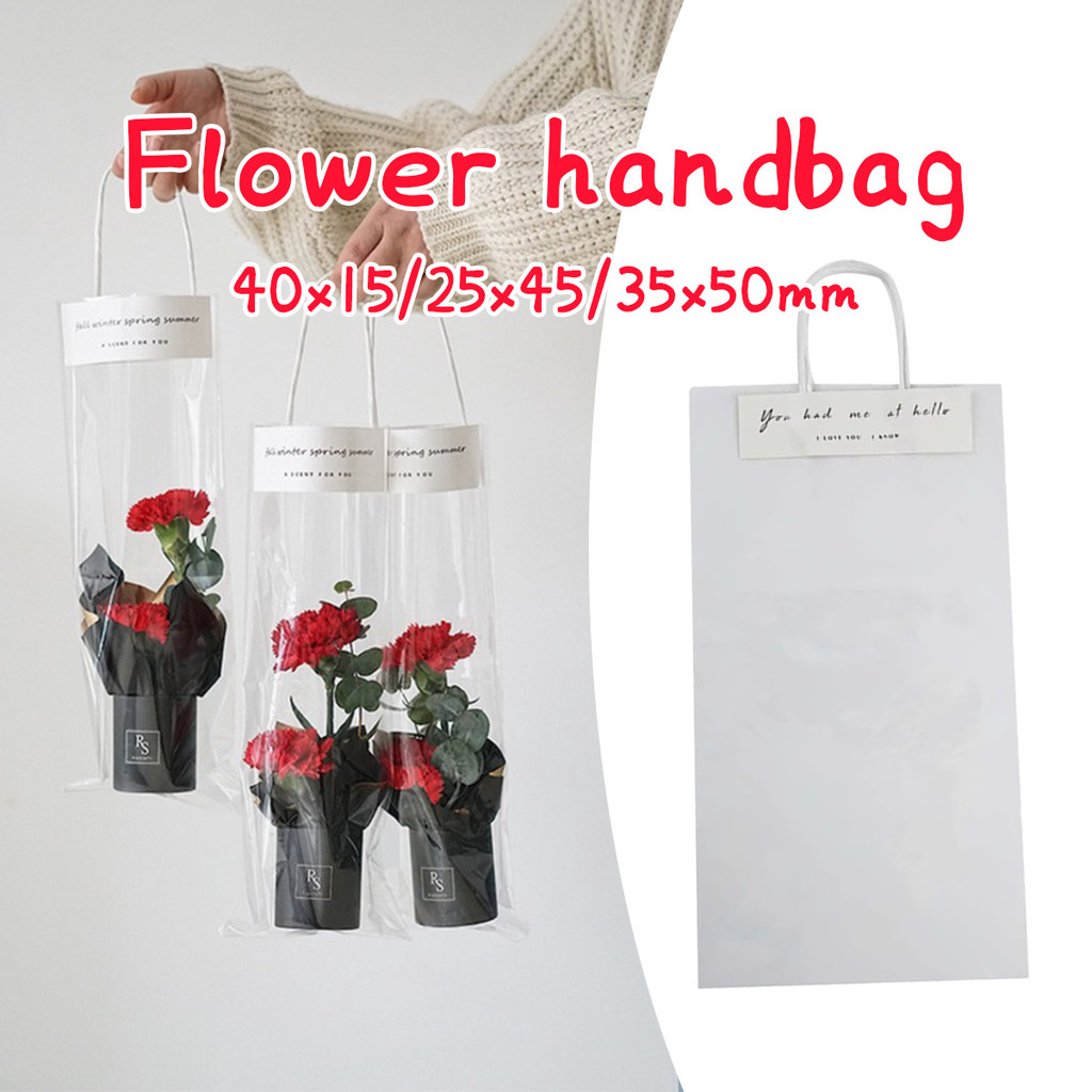 20pcs plastik buket transparan jumbo Kedap air ringan dan sangat kuat tas plastik buket transparan b