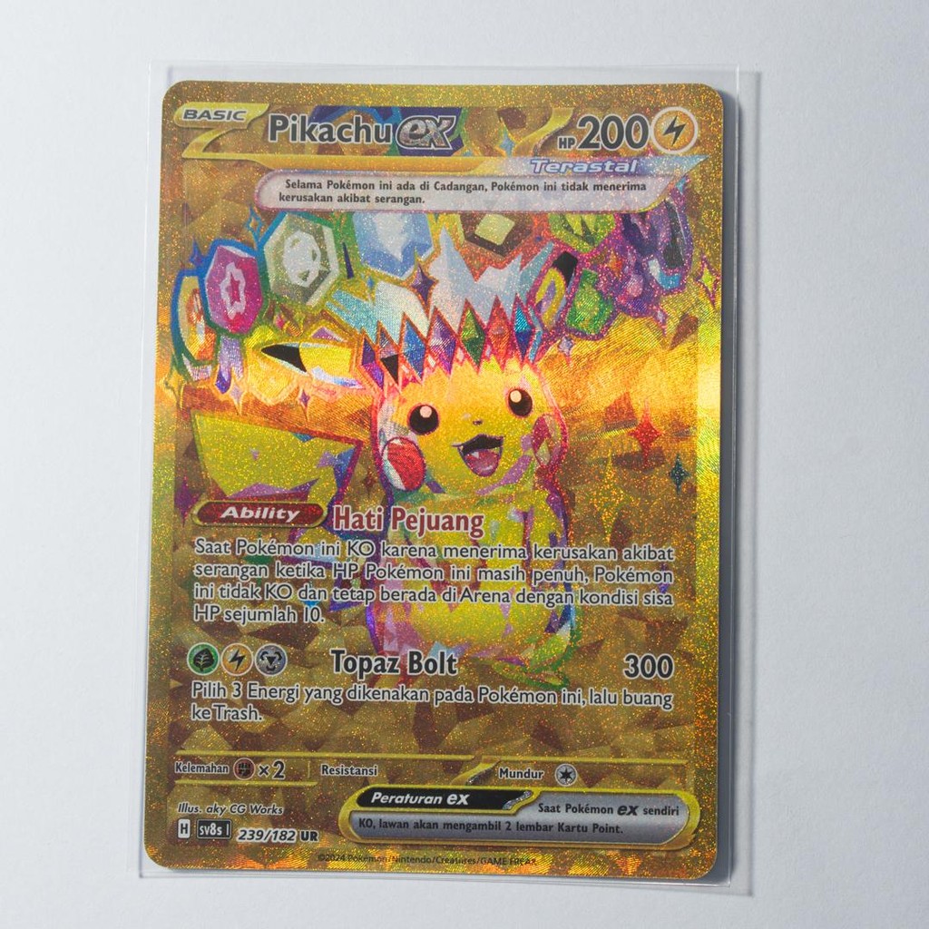 Pikachu EX UR 239/182 SV8s Kilat Rasi Kartu Pokemon TCG Original Indonesia