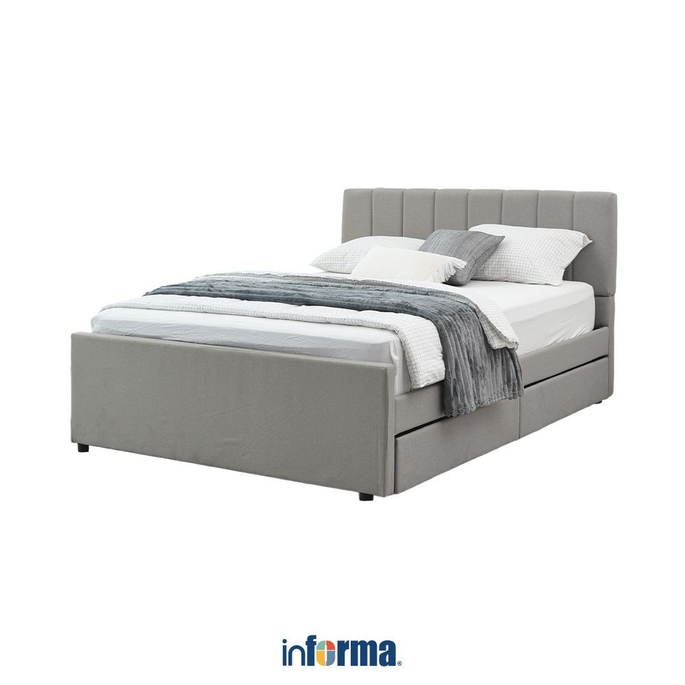Informa Livy Tempat Tidur - Abu-Abu Bed Ranjang Kasur Perabot Tidur Furniture Kamar Tidur