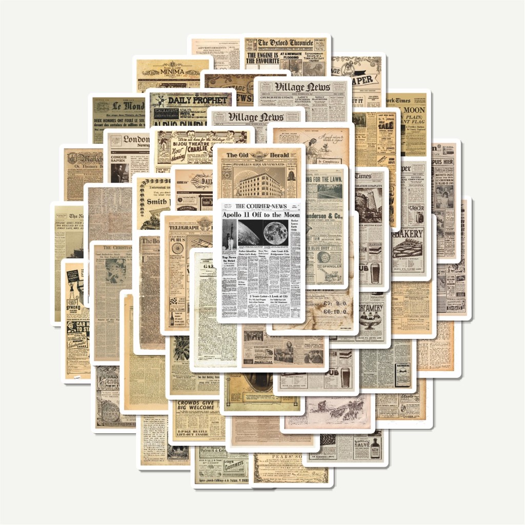 

Sticker Pack Stiker Vintage Newspaper | Sticker TUMBLR | Stiker LAPTOP KOPER HELM