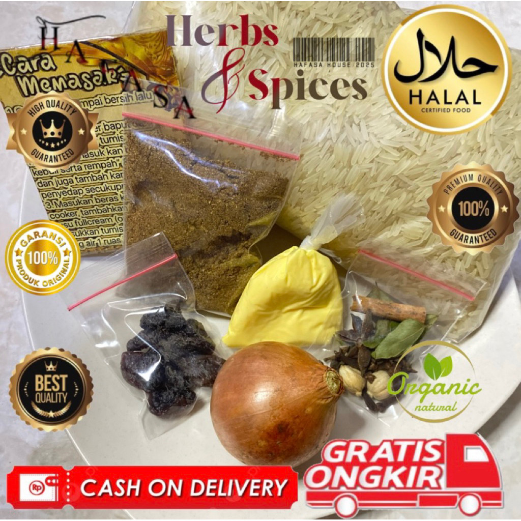 

paket kebuli 500gr lengkap + BOMBAY nasi briyani instan hemat