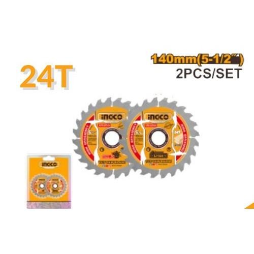 Ingco TSB1403 Mata Circular Saw 5 1/2 Inch 2 Pcs TCT Saw Blade Set