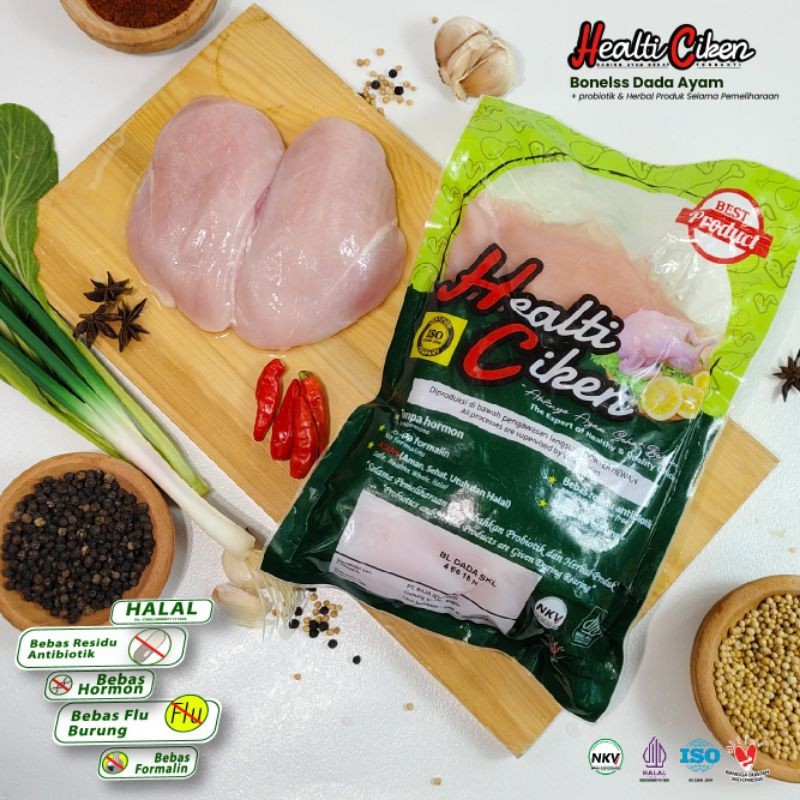 

BONELESS DADA SKL HEALTI CIKEN DADA AYAM TANPA KULIT DAN TULANG BERAT 900 - 1000 DAN 500 GRM