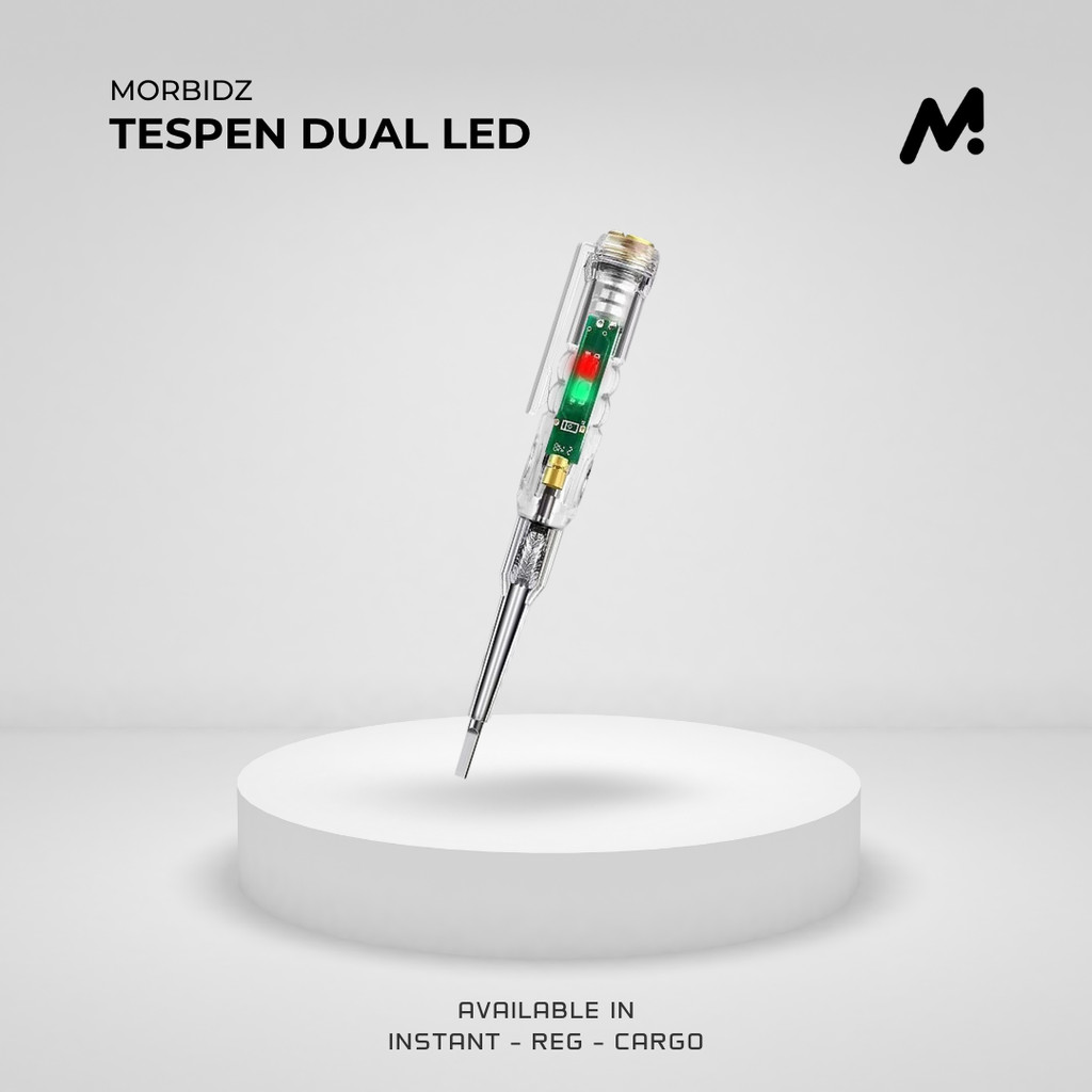 MBZ Tespen 2 LED Obeng Tespen DC AC Cek Arus Listrik Obeng Minus Pendeteksi Arus Listrik 2 IN 1