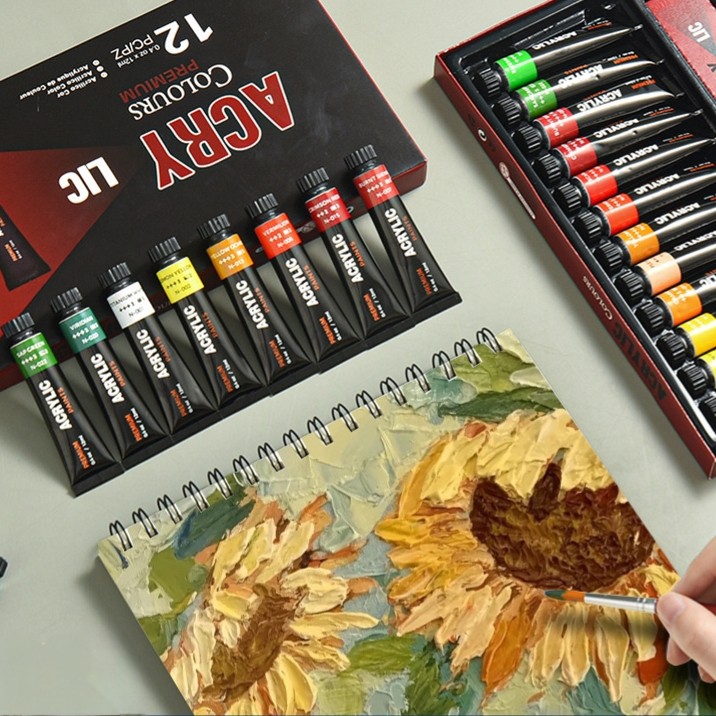 

Giorgione Lukis Kanvas Acrylic Paint Set Cat Akrilik 12/24/30 Warna 12ml Dasar/Primer​