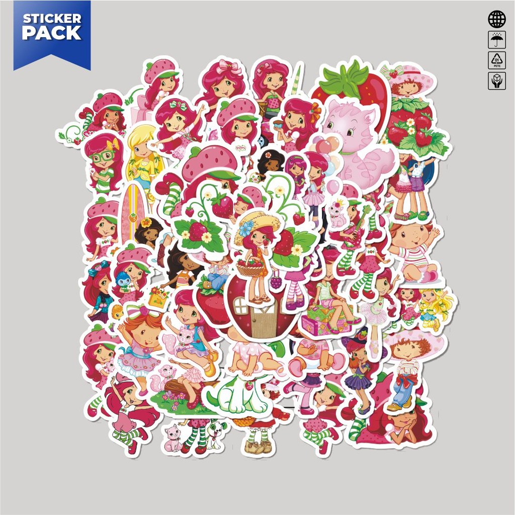 

[100PCS]Stiker Pack Stiker Kartun Strawberry Shortcake Aesthetic Vinyl Anti Air Dekorasi Sticker Laptop Buku Journal Koper Helm Casing HP Gitar Helm Skateboard