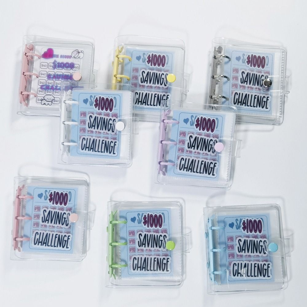 

Mini Money Saving Binder $150/300/500/1000 PVC Mini Budget Binder Durable Waterproof Savings Challenges Book