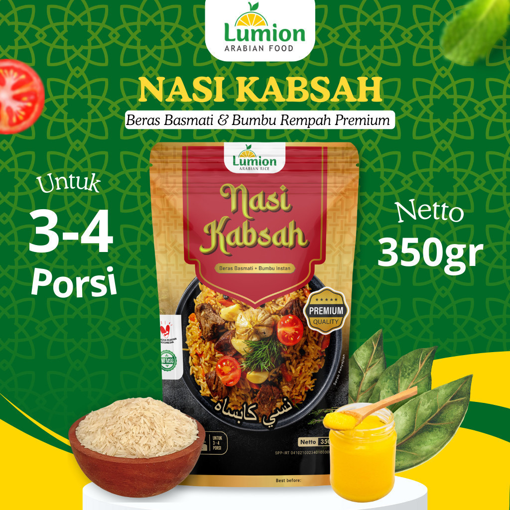 

Lumion Beras Basmati dan Bumbu Nasi Kabsah Instan Siap Masak Arab 350g Kebuli Biryani Mandhi Komplit