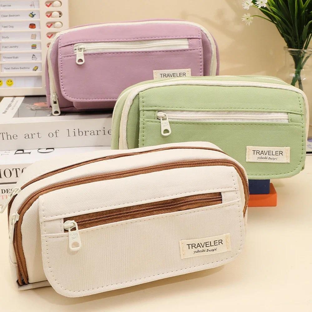 

Large Capacity Pencil Case 5 Layers Pencil Bag for Student Multi Purpose Simple Style Aesthetic School Stationery Supplies