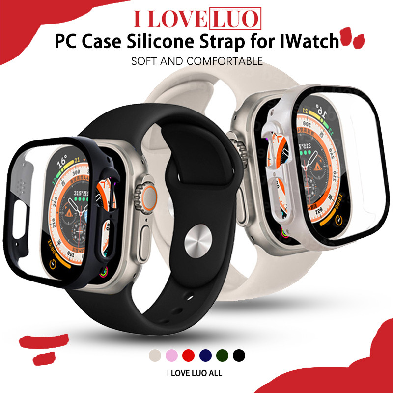 PC Case Silicone Strap for Apple Watch IWatch Ultra 3 2 SE 3 2 Series 11 10 9 8 7 6 3 5 4 2 49 46 45