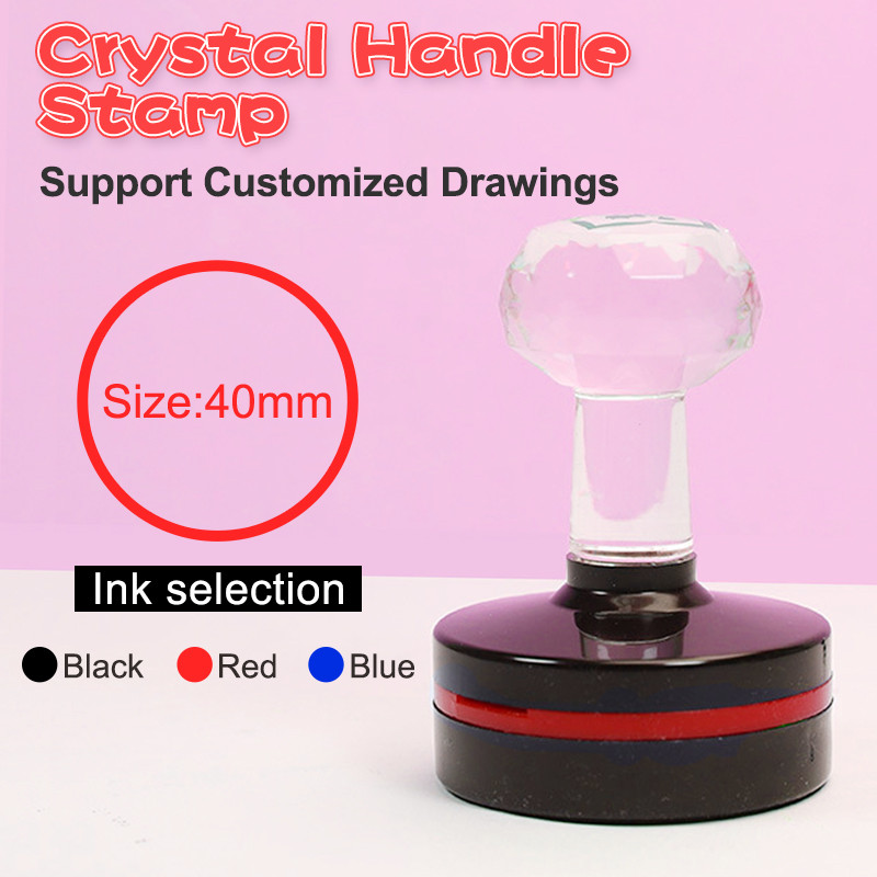 

40*40mm Rotundity Personalized Logo Self inking Stamp Customized Photosensitive ink Stamp Your design picture